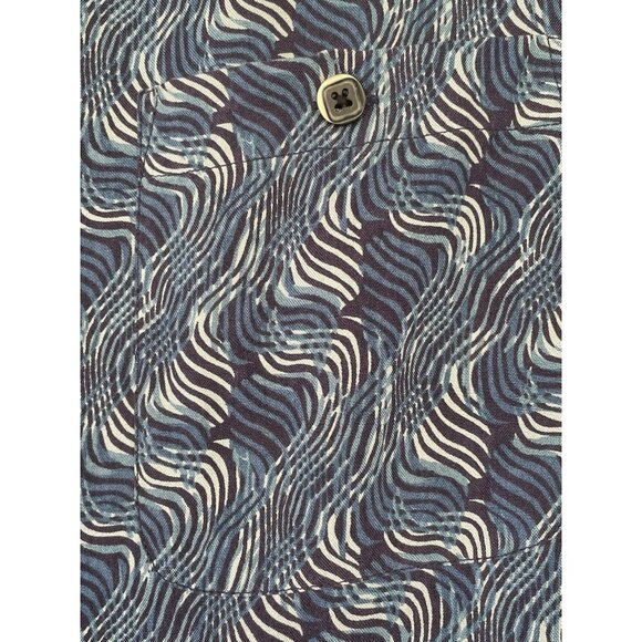 AXIST Men's 100% Silk Shirt Blue Button Up Short Sleeve Size XL - Picture 6 of 13